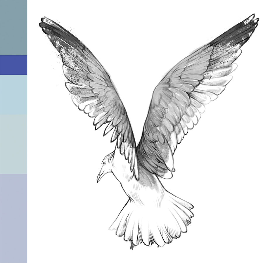 Seashore Skies | Hand Drawing Surface Pattern & Illustration Design | Karolina Szymkiewicz